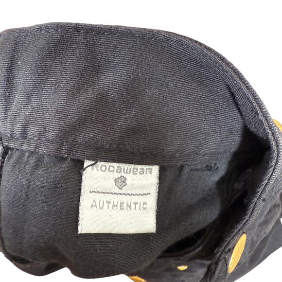 Rocawear Black Pants Gold Studded Low Rise Y2K Streetwear Women’s | Size 5/6 - Picture 6 of 11